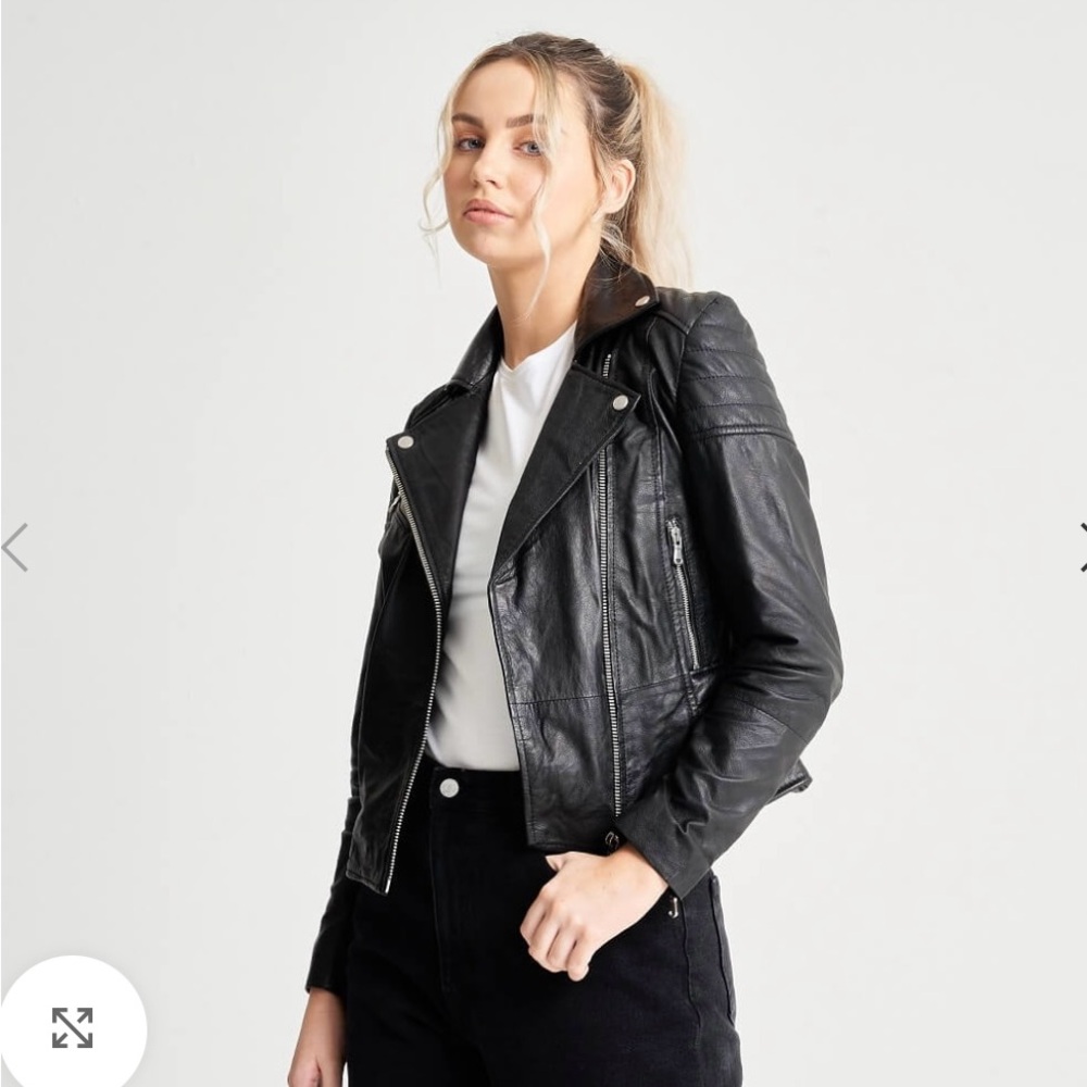 Women’s black leather jacket
